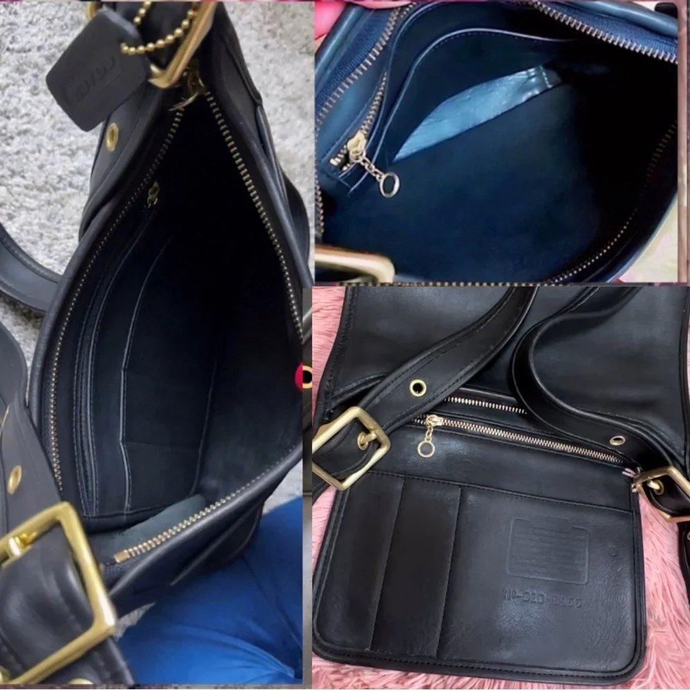 VINTAGE COACH LEGACY ZIP BLACK CROSSBODY BAG 9966